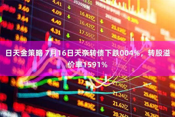 日天金策略 7月16日天奈转债下跌004%，转股溢价率1591%